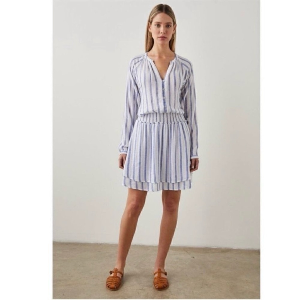 Rails Jasmine Villa Stripe Long Sleeve Linen Blend Dress sz S NWT - Picture 5 of 15